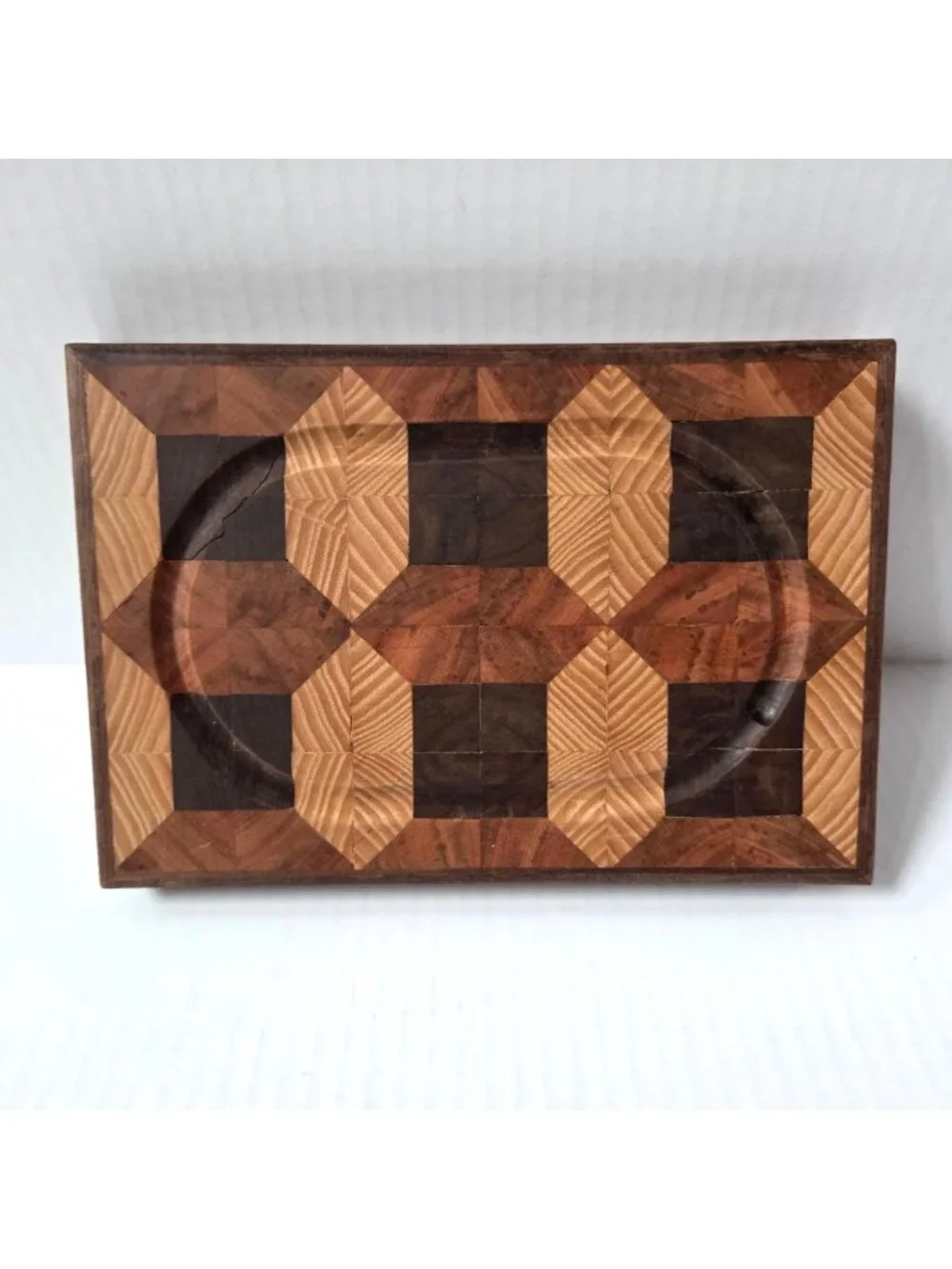 Handmade End Grain Octagon Wood Cutting Board Block Small 9.5